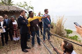 President Macron Meets With People About Climate Change Effects - New Caledonia