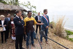 President Macron Meets With People About Climate Change Effects - New Caledonia