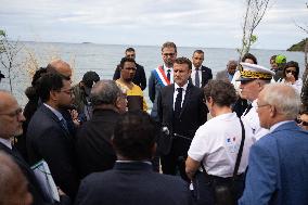 President Macron Meets With People About Climate Change Effects - New Caledonia