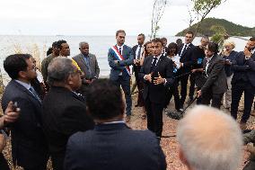 President Macron Meets With People About Climate Change Effects - New Caledonia