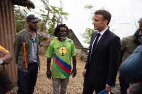 President Macron Meets With People About Climate Change Effects - New Caledonia