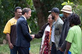 President Macron Meets With People About Climate Change Effects - New Caledonia