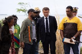 President Macron Meets With People About Climate Change Effects - New Caledonia