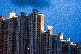 High Rise Residentail Complex In Shanghai During Sunset Time