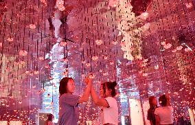 Tourists Enjoy A Light Show in Zhangjiakou