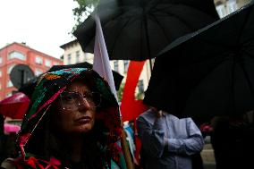 Solidarity Protest With Joanna 'You Will Never Walk Alone' In Krakow