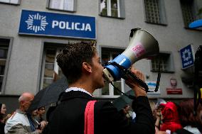 Solidarity Protest With Joanna 'You Will Never Walk Alone' In Krakow