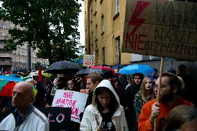 Solidarity Protest With Joanna 'You Will Never Walk Alone' In Krakow