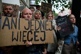 Solidarity Protest With Joanna 'You Will Never Walk Alone' In Krakow