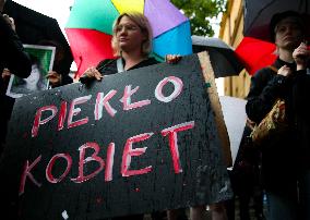 Solidarity Protest With Joanna 'You Will Never Walk Alone' In Krakow