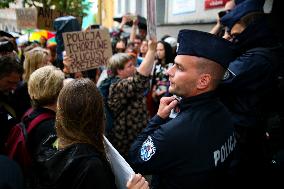 Solidarity Protest With Joanna 'You Will Never Walk Alone' In Krakow