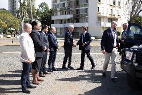 President Macron Meets Visits The Magenta Area - Noumea