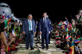 Macron on visit in Vanuatu