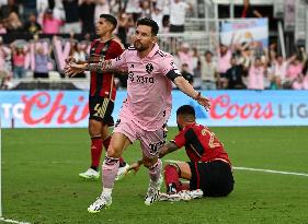 Lionel Messi playing in the League's Cup match against Atlanta United