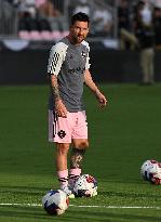 Lionel Messi playing in the League's Cup match against Atlanta United