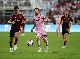 Lionel Messi playing in the League's Cup match against Atlanta United