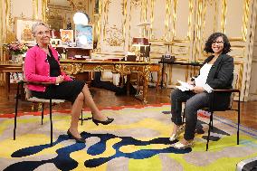 Exclusive - Elisabeth Borne On BFM TV - Paris