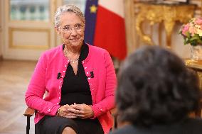 Exclusive - Elisabeth Borne On BFM TV - Paris