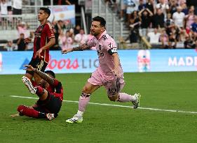 Lionel Messi playing in the League's Cup match against Atlanta United