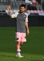 Lionel Messi playing in the League's Cup match against Atlanta United