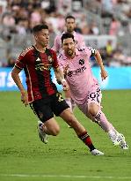 Lionel Messi playing in the League's Cup match against Atlanta United