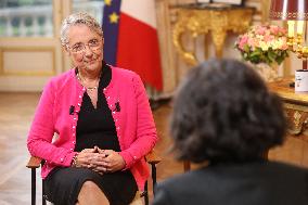 Exclusive - Elisabeth Borne On BFM TV - Paris