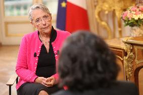 Exclusive - Elisabeth Borne On BFM TV - Paris