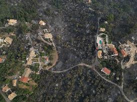 Drone View Of Wildfire In Corfu, Greece