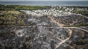 Drone View of Wildfire Aftermath in San Cataldo, Lecce