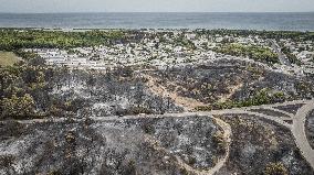 Drone View of Wildfire Aftermath in San Cataldo, Lecce