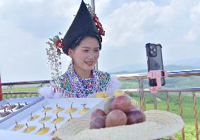 Live Broadcast Sell Fruits in Qiandongnan, China