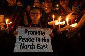 Protest In Assam Seeking End Of Violence In Manipur
