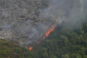 Drone View Of Wildfire In Corfu, Greece