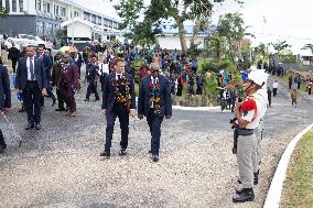 Macron at Efate Port Vila War Memorial - Vanuatu