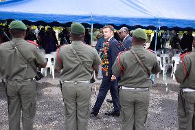 Macron at Efate Port Vila War Memorial - Vanuatu