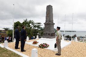 Macron at Efate Port Vila War Memorial - Vanuatu