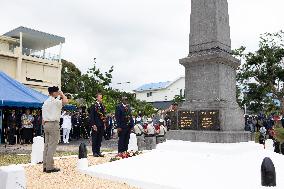 Macron at Efate Port Vila War Memorial - Vanuatu