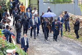 Macron at Efate Port Vila War Memorial - Vanuatu