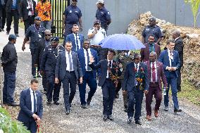 Macron at Efate Port Vila War Memorial - Vanuatu