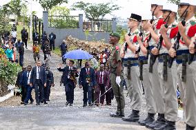 Macron at Efate Port Vila War Memorial - Vanuatu