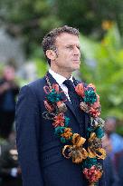 Macron at Efate Port Vila War Memorial - Vanuatu