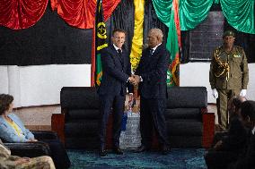 Macron at President residence - Vanuatu