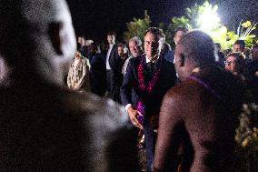 Macron at the Melanesian art Festival - Vanuatu