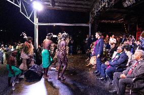 Macron at the Melanesian art Festival - Vanuatu