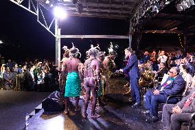 Macron at the Melanesian art Festival - Vanuatu