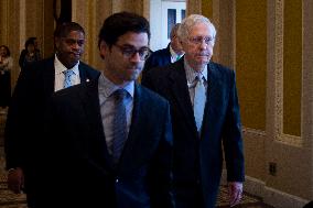 Mitch McConnell Heads To A Meeting - Washington