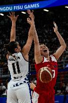 (Chengdu Universiade) CHINA-SICHUAN-CHENGDU-WORLD UNIVERSITY GAMES-BASKETBALL-WOMEN'S PRELIMINARY-CHN VS POR