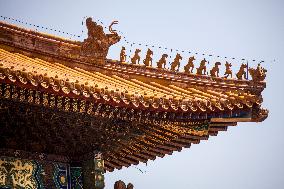 Tourists Visit the Palace Museum in Beijing, China