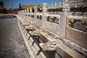 Tourists Visit the Palace Museum in Beijing, China