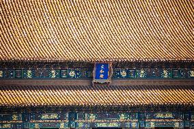 Tourists Visit the Palace Museum in Beijing, China